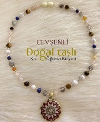 Doğal Taşlı Başarı Kolyesi Mineli Kız