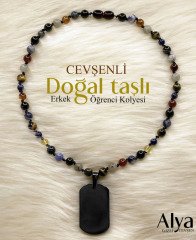 Doğal Taş ve Cevşenli Erkek Öğrenci Kolyesi