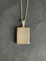 Onik taşlı Cevşen kolye dikdörtgen